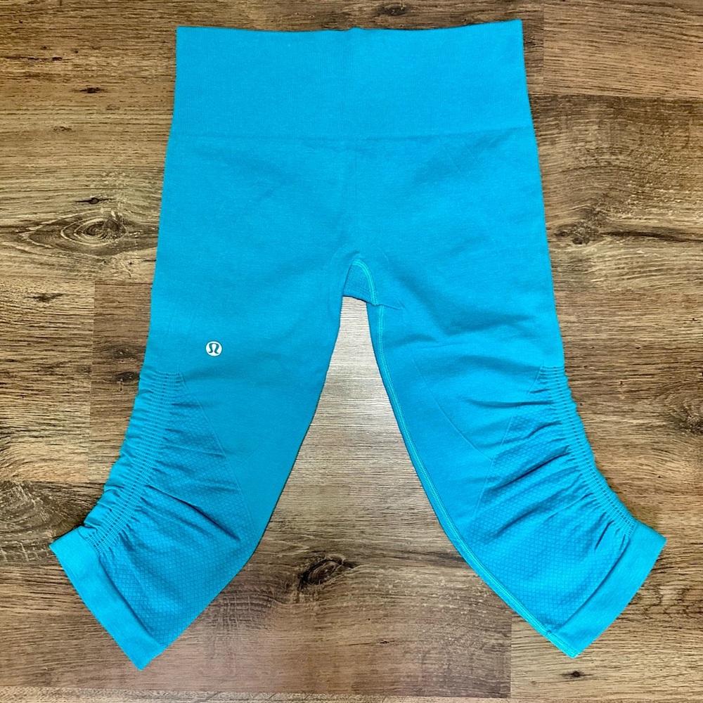lululemon In The Flow Blue Turquoise Leggings Size 4